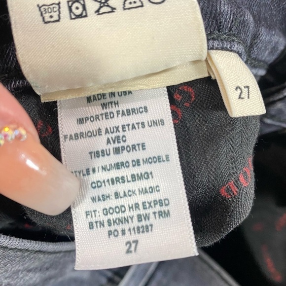 AO.LA by Alice & Olivia high waisted button fly skinny jeans with side stripe - Picture 4 of 12